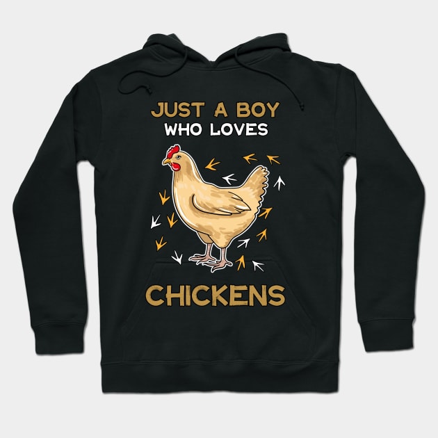 Just A Boy Who Loves Chickens Hoodie by LetsBeginDesigns